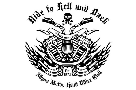 Download Ride to Hell and Back Bike Gothic Design - Premium Resources