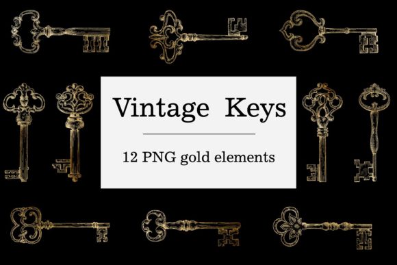 Download Gold Vintage Keys - Gothic Design - Premium Resources